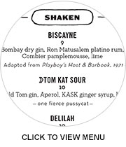 Kask's cocktail menu: Click to expand