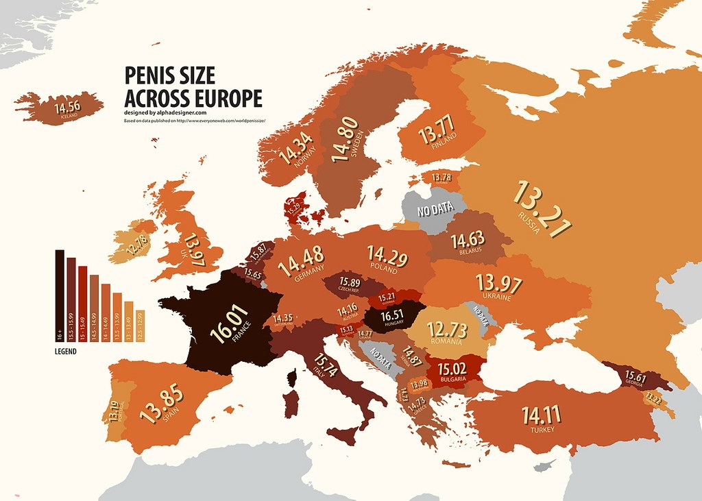 Transindex - Péniszméret világtérkép: Európában a magyaroké a legnagyobb