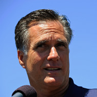 LOS ANGELES, CA - JULY 20: Republican presidential candidate and former Massachusetts Gov. Mitt Romney speaks during a campaign stop in front of vacant stores of the Valley Plaza shopping center on July 20, 2011 in Los Angeles, California. Romney criticized President Barack Obama's handling of the economy during the brief campaign event. (Photo by Kevork Djansezian/Getty Images) LOS ANGELES, CA - JULY 20: Republican presidential candidate and former Massachusetts Gov. Mitt Romney speaks during a campaign stop in front of vacant stores of the Valley Plaza shopping center on July 20, 2011 in Los Angeles, California. Romney criticized President Barack Obama's handling of the economy during the brief campaign event. (Photo by Kevork Djansezian/Getty Images)