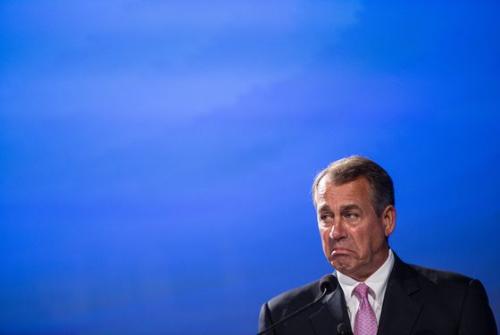 WASHINGTON, DC - MAY 15: House Speaker John Boehner (R-OH) speaks at the 2012 Fiscal Summit on May 15, 2012 in Washington, DC. The third annual summit, held by the Peter G. Peterson Foundation, explored the theme "America's Case for Action." (Photo by Brendan Hoffman/Getty Images)