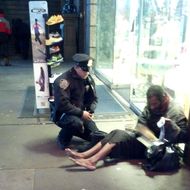 WHO CARES WHAT THAT HOMELESS MAN DID WITH THE BOOTS A COP BOUGHT HIM?