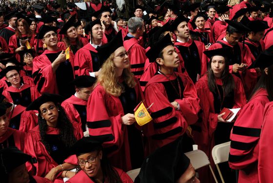 Harvard University students attend commencement ceremonies 