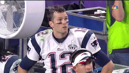 Tom Brady getting excited on the sidelines