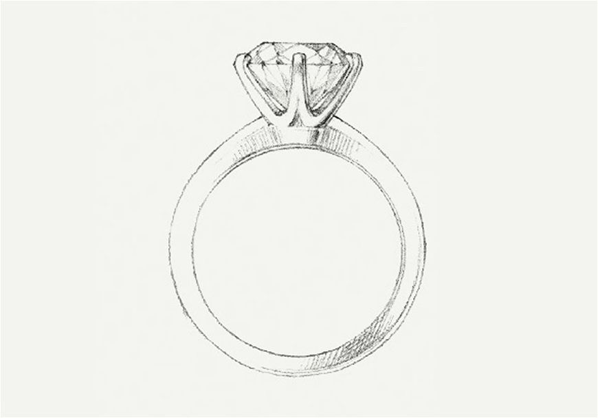 Sketch of engagement ring