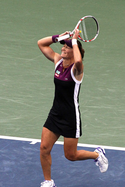 Samantha Stosur of Australia celebrates match point during her women's finals match against Serena Williams of the US at the 2011 US Open tennis tournament September 11, 2011 in New York. Samantha Stosur stunned three-time champion Serena Williams 6-2, 6-3 to win the US Open, claiming the first Grand Slam title of her career in a stormy final. AFP PHOTO/DON EMMERT (Photo credit should read DON EMMERT/AFP/Getty Images) Samantha Stosur of Australia celebrates match point during her women's finals match against Serena Williams of the US at the 2011 US Open tennis tournament September 11, 2011 in New York. Samantha Stosur stunned three-time champion Serena Williams 6-2, 6-3 to win the US Open, claiming the first Grand Slam title of her career in a stormy final. AFP PHOTO/DON EMMERT (Photo credit should read DON EMMERT/AFP/Getty Images)