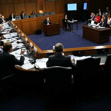 WASHINGTON, DC - SEPTEMBER 13: Congressional Budget Office Director Douglas Elmendorf testifies during a hearing before the Joint Deficit Reduction Committee, also known as the supercommittee, September 13, 2011 on Capitol Hill in Washington, DC. The committee heard from Elmendorf on "The History and Drivers of Our Nation's Debt and Its Threats." (Photo by Alex Wong/Getty Images)