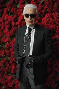 NEW YORK, NY - NOVEMBER 15:  Designer Karl Lagerfeld attends the Museum of Modern Art's 4th Annual Film benefit "A Tribute to Pedro Almodovar" at the Museum of Modern Art on November 15, 2011 in New York City.  (Photo by Dimitrios Kambouris/Getty Images)