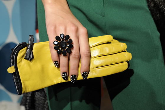 NEW YORK, NY - FEBRUARY 10:  A model poses at the Kate Spade New York Fall 2012 presentation during Mercedes-Benz Fashion Week at 137-139 West 26th Street on February 10, 2012 in New York City.  (Photo by Eugene Gologursky/WireImage)