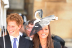 WINDSOR, ENGLAND - JUNE 16: (NO PUBLICATION IN UK MEDIA FOR 28 DAYS) Prince Harry and Prince William's girlfriend Kate Middleton laugh together as they watch the Order of the Garter procession at Windsor Castle on June 16, 2008 in Windsor, England. (Photo by POOL/ Tim Graham Picture Library/Getty Images) *** Local Caption *** Prince Harry;Kate Middleton