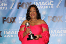 LOS ANGELES, CA - MARCH 04: Writer Shonda Rhimes, winner of the award for Outstanding Writing in a Dramatic Series for 'Private Practice', poses in the press room at the 42nd NAACP Image Awards held at The Shrine Auditorium on March 4, 2011 in Los Angeles, California. (Photo by Jason Merritt/Getty Images) *** Local Caption *** Shonda Rhimes