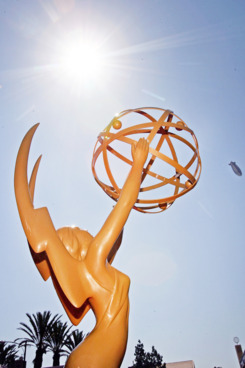 LOS ANGELES, CA - SEPTEMBER 16: A detail of the Emmy Award statue during the arrivals at the 59th Annual Primetime Emmy Awards at the Shrine Auditorium on September 16, 2007 in Los Angeles, California. (Photo by Frazer Harrison/Getty Images)