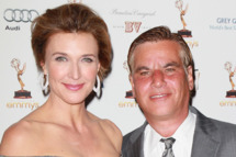 WEST HOLLYWOOD, CA - SEPTEMBER 16: Actress Brenda Strong (L) and writer Aaron Sorkin attend the Academy of Television Arts & Sciences' 63rd Primetime Emmy Awards performers nominee reception at Spectra on September 16, 2011 in West Hollywood, California. (Photo by David Livingston/Getty Images)