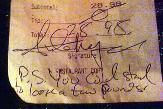 The receipt that started it all.