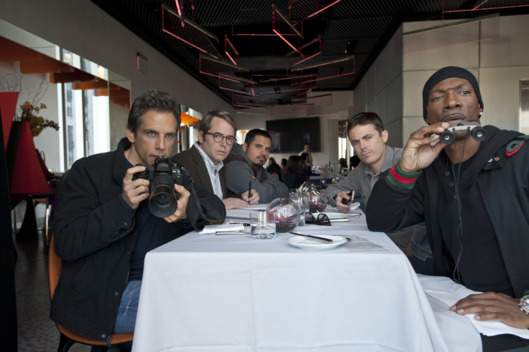 (Clockwise) BEN STILLER, MATTHEW BRODERICK, MICHAEL PE?A, CASEY AFFLECK and EDDIE MURPHY in "Tower Heist", a comedy caper about working stiffs who seek revenge on the Wall Street swindler who stiffed them. After the workers at a luxury Central Park condominium discover the penthouse billionaire has stolen their retirement, they plot the ultimate revenge: a heist to reclaim what he took from them.