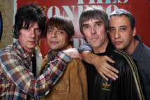 LONDON, ENGLAND - OCTOBER 18: (L-R) John Squire, Mani, Ian Brown and Reni of The Stone Roses pose for a portrait to announce they have reformed for two nights at Heaton Park in Manchester on 29th and 30th June 2012 at The Soho Hotel on October 18, 2011 in London, United Kingdom. (Photo by Dave J Hogan/Getty Images)