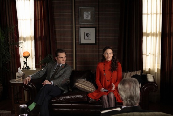 "RHODES TO PERDITION"" GOSSIP GIRL Pictured (l-r) Ed Westwick as Chuck Bass and Leighton Meester as Blair Waldorf. "RHODES TO PERDITION"" GOSSIP GIRL Pictured (l-r) Ed Westwick as Chuck Bass and Leighton Meester as Blair Waldorf.