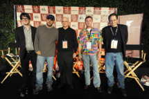 LOS ANGELES, CA - JUNE 21: (L-R) LA Times writer and Moderator Mark Olsen, Director Jose Padilha, writer Gerald Petievich, wrtier Robert Crais and writer David Milch attend the Poolside Chat: Your Gun and Your Badge during the 2011 Los Angeles Film Festival sponsored by the JW Marriott Los Angeles at L.A. LIVE on June 21, 2011 in Los Angeles, California. (Photo by Amanda Edwards/WireImage)