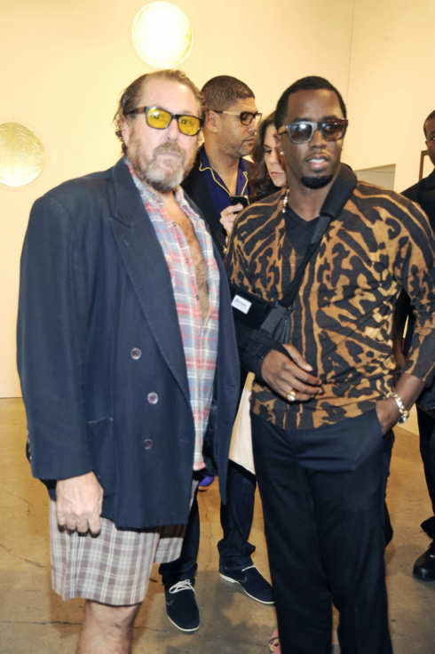 MIAMI BEACH, FL - NOVEMBER 30: Julian Schnabel and Sean Combs attends Art Basel Miami Beach at the Miami Beach Convention Center on November 30, 2011 in Miami Beach, Florida. (Photo by Rabbani and Solimene Photography/Getty Images)