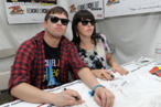 INDIO, CA - APRIL 16: Musicians Derek E. Miller and Alexis Krauss of Sleigh Bells sign autographs during Day 2 of the Coachella Valley Music & Arts Festival 2011 held at the Empire Polo Club on April 16, 2011 in Indio, California. (Photo by Charley Gallay/Getty Images) *** Local Caption *** Derek E. Miller;Alexis Krauss INDIO, CA - APRIL 16: Musicians Derek E. Miller and Alexis Krauss of Sleigh Bells sign autographs during Day 2 of the Coachella Valley Music & Arts Festival 2011 held at the Empire Polo Club on April 16, 2011 in Indio, California. (Photo by Charley Gallay/Getty Images) *** Local Caption *** Derek E. Miller;Alexis Krauss