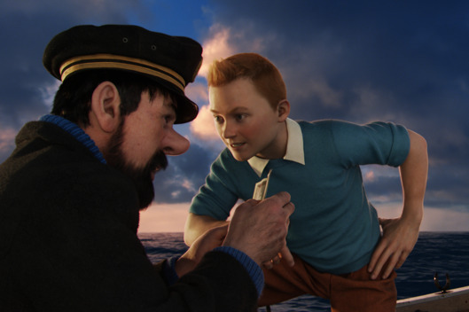 Left to right: Captain Haddock (Andy Serkis) and Tintin (Jamie Bell) in THE ADVENTURES OF TINTIN, from Paramount Pictures and Columbia Pictures in association with Hemisphere Media Capital.