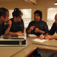 TOP CHEF -- "Restaurant Wars" Episode 910 -- Pictured: (l-r) Paul Qui, Chris Jones, Edward Lee, Tylor Boring -- Photo by: Vivian Zink/Bravo TOP CHEF -- "Restaurant Wars" Episode 910 -- Pictured: (l-r) Paul Qui, Chris Jones, Edward Lee, Tylor Boring -- Photo by: Vivian Zink/Bravo