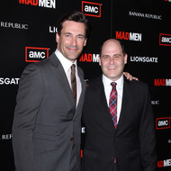 LOS ANGELES, CA - JULY 20: Jon Hamm (L) and Matthew Weiner arrive to AMC's "Mad Men" season 4 premiere held at Mann Chinese 6 on July 20, 2010 in Los Angeles, California. (Photo by Michael Tran/FilmMagic) LOS ANGELES, CA - JULY 20: Jon Hamm (L) and Matthew Weiner arrive to AMC's "Mad Men" season 4 premiere held at Mann Chinese 6 on July 20, 2010 in Los Angeles, California. (Photo by Michael Tran/FilmMagic)