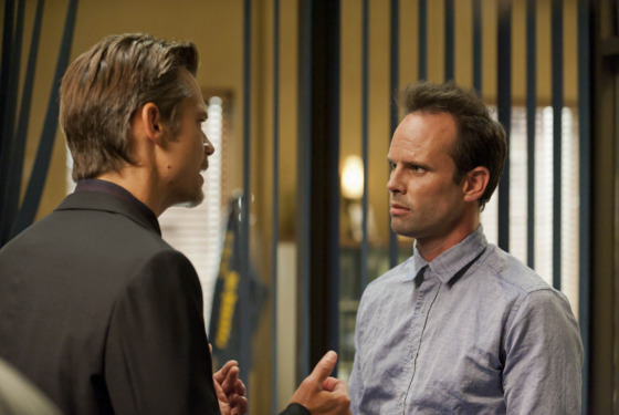 JUSTIFIED: Episode 301: THE GUNFIGHTER (Airs Jan. 17, 10:00 PM ET/PT). Pictured L-R: Timothy Olyphant and Walton Goggins. CR: Prashant Gupta / FX. JUSTIFIED: Episode 301: THE GUNFIGHTER (Airs Jan. 17, 10:00 PM ET/PT). Pictured L-R: Timothy Olyphant and Walton Goggins. CR: Prashant Gupta / FX.