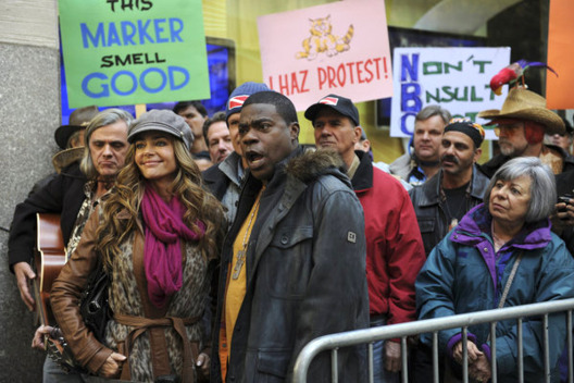 30 ROCK -- "Idiots Are People Two" Episode 602 -- Pictured: (l-r) Denise Richards as herself, Tracy Morgan as Tracy Jordan.