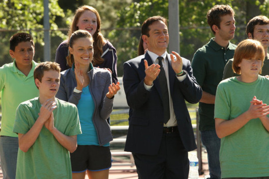 AWAKE -- Pilot -- Pictured: (l-r) Michaela McManus as Tara, Jason Isaacs as Michael Britten -- Photo by: Vivian Zink/NBC