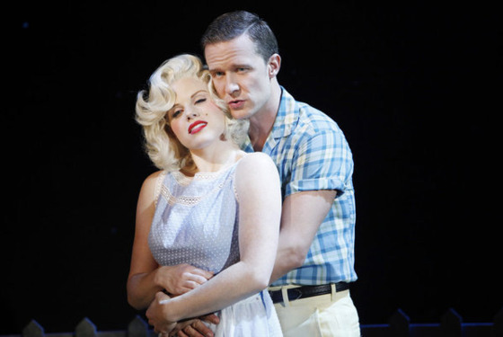 SMASH -- "Mr. DiMaggio" Episode 103 -- Pictured: (l-r) Megan Hilty as Ivy Lynn (as Marilyn Monroe) and Will Chase as Michael Swift (as Joe DiMaggio) -- Photo by: Will Hart/NBC SMASH -- "Mr. DiMaggio" Episode 103 -- Pictured: (l-r) Megan Hilty as Ivy Lynn (as Marilyn Monroe) and Will Chase as Michael Swift (as Joe DiMaggio) -- Photo by: Will Hart/NBC