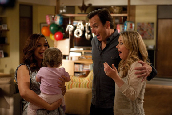 UP ALL NIGHT -- "First Birthday" Episode 117 -- Pictured: (l-r) Maya Rudolph as Ava, Will Arnett as Chris, Christina Applegate as Reagan -- Photo by: Colleen Hayes/NBC UP ALL NIGHT -- "First Birthday" Episode 117 -- Pictured: (l-r) Maya Rudolph as Ava, Will Arnett as Chris, Christina Applegate as Reagan -- Photo by: Colleen Hayes/NBC