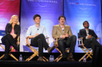 PASADENA, CA - APRIL 26: Actress Amy Poehler, actor Adam Scott, actor Nick Offerman, and actor Aziz Ansari talk with reporters at the NBC Universal Summer Press Day on April 26, 2010 in Pasadena, California. (Photo by Jason Merritt/Getty Images) *** Local Caption *** Amy Poehler;Adam Scott;Nick Offerman;Aziz Ansari PASADENA, CA - APRIL 26: Actress Amy Poehler, actor Adam Scott, actor Nick Offerman, and actor Aziz Ansari talk with reporters at the NBC Universal Summer Press Day on April 26, 2010 in Pasadena, California. (Photo by Jason Merritt/Getty Images) *** Local Caption *** Amy Poehler;Adam Scott;Nick Offerman;Aziz Ansari