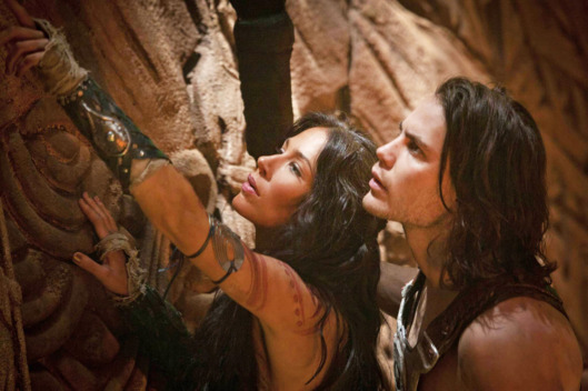 L to R: Dejah Thoris (Lynn Collins) and John Carter (Taylor Kitsch)