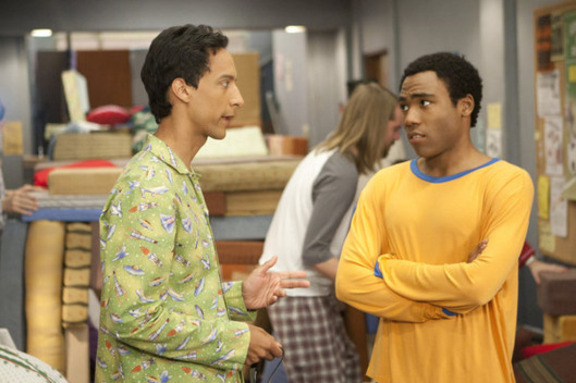 COMMUNITY -- "Digital Exploration of Interior Design" Episode 313 -- Pictured: (l-r) Danny Pudi as Abed, Donald Glover as Troy -- Photo by: Michael Desmond/NBC