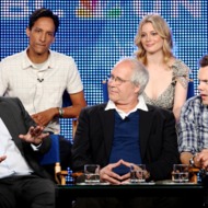 PASADENA, CA - AUGUST 5: Executive producer Dan Harmon of the television show "Community" speaks as actors Danny Pudi and Gillian Jacobs (top row) and Chevy Chase and Joel McHale (bottom row) look on during the NBC Network portion of the 2009 Summer Television Critics Association Press Tour at The Langham Huntington Hotel & Spa on August 5, 2009 in Pasadena, California. (Photo by Frederick M. Brown/Getty Images) *** Local Caption *** Dan Harmon;Danny Pudi;Gillian Jacobs;Chevy Chase;Joel McHale PASADENA, CA - AUGUST 5: Executive producer Dan Harmon of the television show "Community" speaks as actors Danny Pudi and Gillian Jacobs (top row) and Chevy Chase and Joel McHale (bottom row) look on during the NBC Network portion of the 2009 Summer Television Critics Association Press Tour at The Langham Huntington Hotel & Spa on August 5, 2009 in Pasadena, California. (Photo by Frederick M. Brown/Getty Images) *** Local Caption *** Dan Harmon;Danny Pudi;Gillian Jacobs;Chevy Chase;Joel McHale