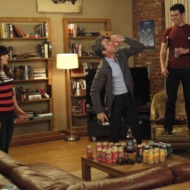 NEW GIRL: The gang plays drinking games when Jess (Zooey Deschanel, L) invites Russell (guest star Dermot Mulroney, C) to spend the weekend at the loft in the "Normal" episode of NEW GIRL airing Tuesday, April 10 (9:00-9:31 PM ET/PT) on FOX. Also pictured: Max Greenfield (R). ©2012 Fox Broadcasting Co. Cr: Greg Gayne/FOX NEW GIRL: The gang plays drinking games when Jess (Zooey Deschanel, L) invites Russell (guest star Dermot Mulroney, C) to spend the weekend at the loft in the "Normal" episode of NEW GIRL airing Tuesday, April 10 (9:00-9:31 PM ET/PT) on FOX. Also pictured: Max Greenfield (R). ©2012 Fox Broadcasting Co. Cr: Greg Gayne/FOX