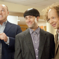 THE THREE STOOGES
The Three Stooges (Will Sasso, left, as Curly; Chris Diamantopoulos as Moe; and Sean Hayes as Larry) hatch yet another knuckleheaded scheme.
TM and © 2012 Twentieth Century Fox Film Corporation. All rights reserved. Not for sale or duplication. THE THREE STOOGES
The Three Stooges (Will Sasso, left, as Curly; Chris Diamantopoulos as Moe; and Sean Hayes as Larry) hatch yet another knuckleheaded scheme.
TM and © 2012 Twentieth Century Fox Film Corporation. All rights reserved. Not for sale or duplication.