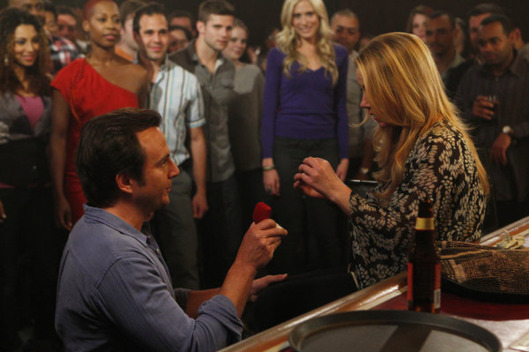 UP ALL NIGHT -- "Proposals" Episode 124 -- Pictured: (l-r) Will Arnett as Chris, Christina Applegate as Reagan .