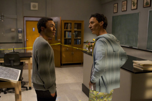 COMMUNITY -- "Basic Lupine Urology" Episode 317 -- Pictured: (l-r) Donald Glover as Troy, Danny Pudi as Abed.