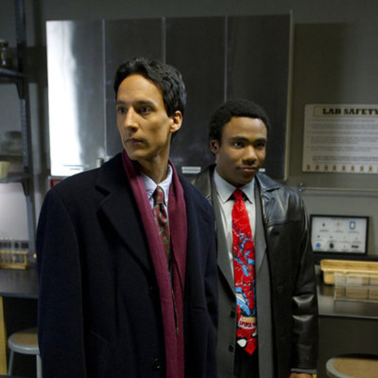 COMMUNITY -- "Basic Lupine Urology" Episode 317 -- Pictured: (l-r) Danny Pudi as Abed, Donald Glover as Troy.