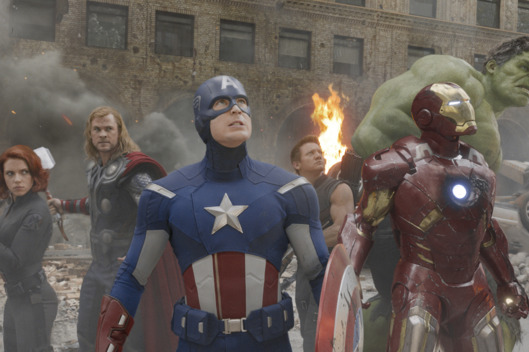 “Marvel's The Avengers” L to R: Black Widow (Scarlett Johansson), Thor (Chris Hemsworth), Captain America (Chris Evans), Hawkeye (Jeremy Renner), Iron Man (Robert Downey Jr.), and Hulk (Mark Ruffalo).