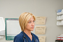 Edie Falco as Jackie Peyton in Nurse Jackie (Season 4, episode 7).