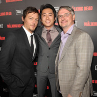 LOS ANGELES, CA - OCTOBER 03: Norman Reedus, Steven Yeun, and Glen Mazzara attend the premiere of AMC's "The Walking Dead" Season 2 at Regal Cinemas L.A. Live on October 3, 2011 in Los Angeles, California. (Photo by John Shearer/WireImage) LOS ANGELES, CA - OCTOBER 03: Norman Reedus, Steven Yeun, and Glen Mazzara attend the premiere of AMC's "The Walking Dead" Season 2 at Regal Cinemas L.A. Live on October 3, 2011 in Los Angeles, California. (Photo by John Shearer/WireImage)