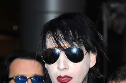 LOS ANGELES, CA - APRIL 11: Muscian Marilyn Manson arrives at the 2012 Revolver Golden Gods Award Show at Club Nokia