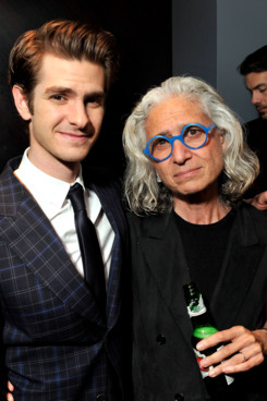 Actor Andrew Garfield and Dr. Jane Aronson attend the WWO cocktail honoring Dr. Jane Aronson at The Royalton Hotel