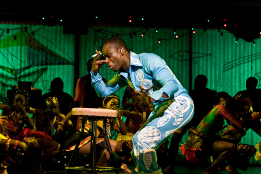 Sahr Ngaujah in "Fela!" on Broadway at Al Hirschfeld Theater.
