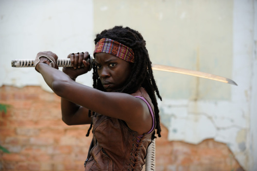 Michonne (Danai Gurira) - The Walking Dead - Season 3, Episode 1 - Photo Credit: Gene Page/AMC