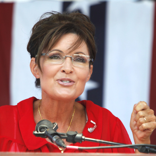 Sarah Palin, former Governor of Alaska and 2008 Republican Vice Presidential candidate speaks at a "Patriots in the Park" Tea Party rally at the Wayne County Fairgrounds July 14, 2012 in Belleville, Michigan. The event was sponsored by Americans for Prosperity: Michigan and the Willow Run Tea Party Caucus.