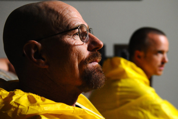 Walter White (Bryan Cranston) and Jesse Pinkman (Aaron Paul) - Breaking Bad - Season 5, Episode3 - Photo Credit: Ursula Coyote/AMC Walter White (Bryan Cranston) and Jesse Pinkman (Aaron Paul) - Breaking Bad - Season 5, Episode3 - Photo Credit: Ursula Coyote/AMC