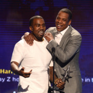 LOS ANGELES, CA - JULY 01: Recording artists Kanye West (L) and Jay-Z accept the award for Video of the Year onstage during the 2012 BET Awards at The Shrine Auditorium on July 1, 2012 in Los Angeles, California. (Photo by Michael Buckner/Getty Images For BET) LOS ANGELES, CA - JULY 01: Recording artists Kanye West (L) and Jay-Z accept the award for Video of the Year onstage during the 2012 BET Awards at The Shrine Auditorium on July 1, 2012 in Los Angeles, California. (Photo by Michael Buckner/Getty Images For BET)